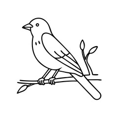 bird perched on a branch icon, bird perched on a branch vector illustration-simple illustration of bird perched on a branch, perfect for bird perched on a branch logos and icons