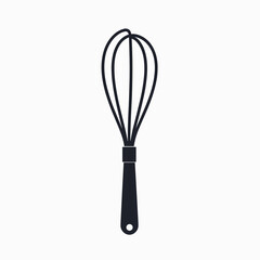 black whisk icon with white background  baking equipment illustration
