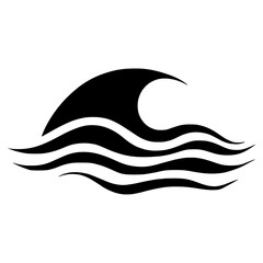 Fototapeta premium Sea wave symbol logo silhouette vector illustration