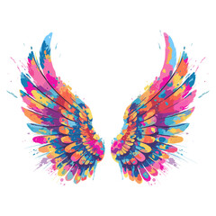 Angel wings shape illustration colorful art vector illustration