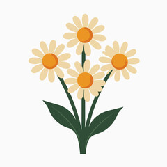 Naklejka premium vibrant yellow daisy bouquet with green stems