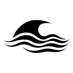 Sea wave symbol logo silhouette vector illustration