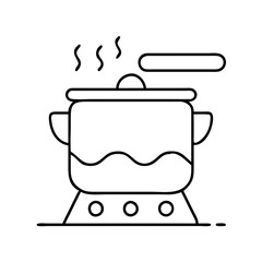 boiling water pot icon, boiling water pot vector illustration-simple illustration of boiling water pot, perfect for boiling water pot logos and icons