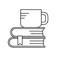book lover s mug icon, book lover s mug vector illustration-simple illustration of book lover s mug, perfect for book lover s mug logos and icons