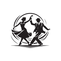 Fototapeta premium Swing Dance Dancers Vector (3).eps