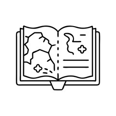 book with a fantasy map icon, book with a fantasy map vector illustration-simple illustration of book with a fantasy map, perfect for book with a fantasy map logos and icons