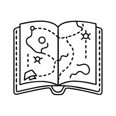 book with a fantasy map icon, book with a fantasy map vector illustration-simple illustration of book with a fantasy map, perfect for book with a fantasy map logos and icons