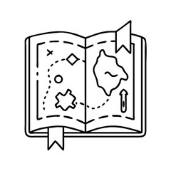 book with a fantasy map icon, book with a fantasy map vector illustration-simple illustration of book with a fantasy map, perfect for book with a fantasy map logos and icons