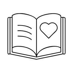 book with a heart icon, book with a heart vector illustration-simple illustration of book with a heart, perfect for book with a heart logos and icons