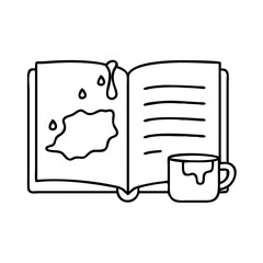 book with coffee stain icon, book with coffee stain vector illustration-simple illustration of book with coffee stain, perfect for book with coffee stain logos and icons