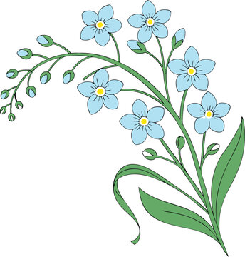 recommend clip art: forget-me-not flowers icon
