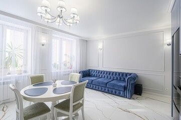 standard interior apartment. living room with sofa