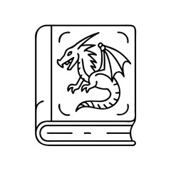 book with dragon fantasy icon, book with dragon fantasy vector illustration-simple illustration of book with dragon fantasy, perfect for book with dragon fantasy logos and icons