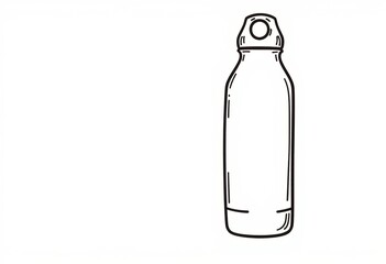 Clean Line Art of a Reusable Water Bottle  