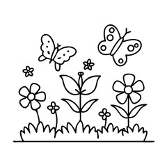 butterfly garden icon, butterfly garden vector illustration-simple illustration of butterfly garden, perfect for butterfly garden logos and icons