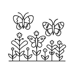 butterfly garden icon, butterfly garden vector illustration-simple illustration of butterfly garden, perfect for butterfly garden logos and icons