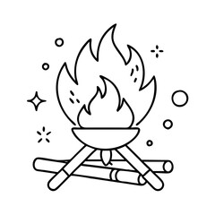 campground fire pit icon, campground fire pit vector illustration-simple illustration of campground fire pit, perfect for campground fire pit logos and icons