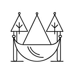 camping hammock icon, camping hammock vector illustration-simple illustration of camping hammock, perfect for camping hammock logos and icons