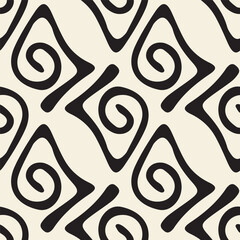 Vector seamless pattern with smooth curls.Modern stylish abstract texture