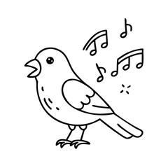 canary singing icon, canary singing vector illustration-simple illustration of canary singing, perfect for canary singing logos and icons