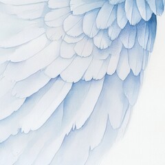 Obraz premium Serene Bird Feathers - Close-up view of delicate, light blue bird feathers, showcasing intricate details and texture. Soft, peaceful