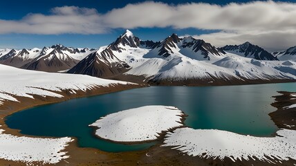 mountain lake in winter