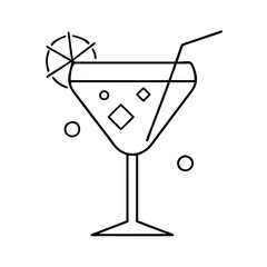 cocktail glass icon, cocktail glass vector illustration-simple illustration of cocktail glass, perfect for cocktail glass logos and icons