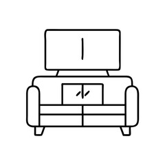 couch with tv icon, couch with tv vector illustration-simple illustration of couch with tv, perfect for couch with tv logos and icons