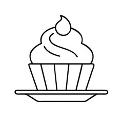 cupcake on plate icon, cupcake on plate vector illustration-simple illustration of cupcake on plate, perfect for cupcake on plate logos and icons