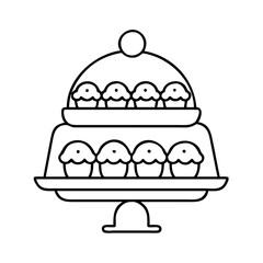 dessert tray icon, dessert tray vector illustration-simple illustration of dessert tray, perfect for dessert tray logos and icons