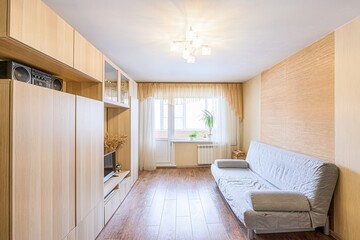 standard interior apartment. living room with sofa
