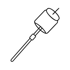 marshmallow on a stick icon, marshmallow on a stick vector illustration-simple illustration of marshmallow on a stick, perfect for marshmallow on a stick logos and icons