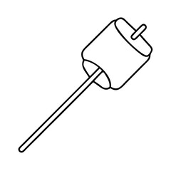 marshmallow on a stick icon, marshmallow on a stick vector illustration-simple illustration of marshmallow on a stick, perfect for marshmallow on a stick logos and icons