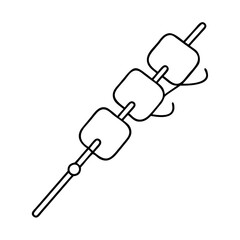 marshmallow roasting stick icon, marshmallow roasting stick vector illustration-simple illustration of marshmallow roasting stick, perfect for marshmallow roasting stick logos and icons