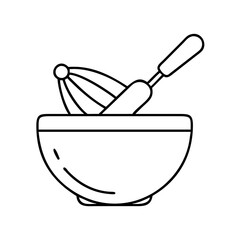 mixing bowl icon, mixing bowl vector illustration-simple illustration of mixing bowl, perfect for mixing bowl logos and icons