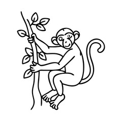 monkey in tree icon, monkey in tree vector illustration-simple illustration of monkey in tree, perfect for monkey in tree logos and icons