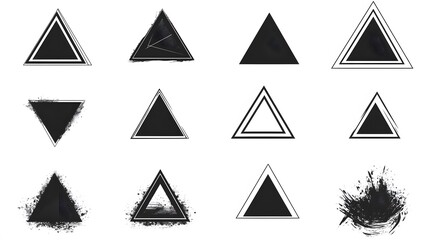 Abstract Black Triangle Shapes Graphic Design Elements