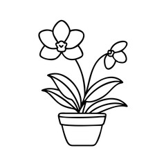 orchid pot icon, orchid pot vector illustration-simple illustration of orchid pot, perfect for orchid pot logos and icons