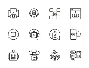 Robots communicating using speech bubbles