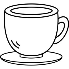 Coffee clip art design on plain white transparent isolated background for card, shirt, hoodie, sweatshirt, apparel, card, tag, mug, icon, poster or badge