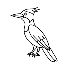 pileated woodpecker icon, pileated woodpecker vector illustration-simple illustration of pileated woodpecker, perfect for pileated woodpecker logos and icons