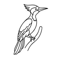 pileated woodpecker icon, pileated woodpecker vector illustration-simple illustration of pileated woodpecker, perfect for pileated woodpecker logos and icons