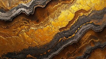 Obraz premium Magnified gold nugget surface with intricate natural ridges and deep golden tones