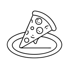 pizza slice on a plate icon, pizza slice on a plate vector illustration-simple illustration of pizza slice on a plate, perfect for pizza slice on a plate logos and icons