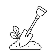 planting spade icon, planting spade vector illustration-simple illustration of planting spade, perfect for planting spade logos and icons