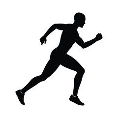 jogger silhouette arms slightly bent vector art
