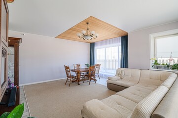 standard interior apartment. living room with sofa