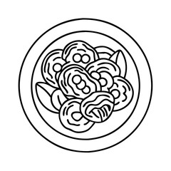 plate of pasta icon, plate of pasta vector illustration-simple illustration of plate of pasta, perfect for plate of pasta logos and icons