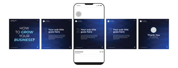Linkedin carousel post design, Editable social media Instagram carousel post, Most engaging business carousel post, Template eps 10.