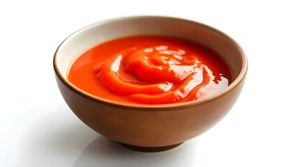 Bowl with Cocktail sauce isolated on white background
